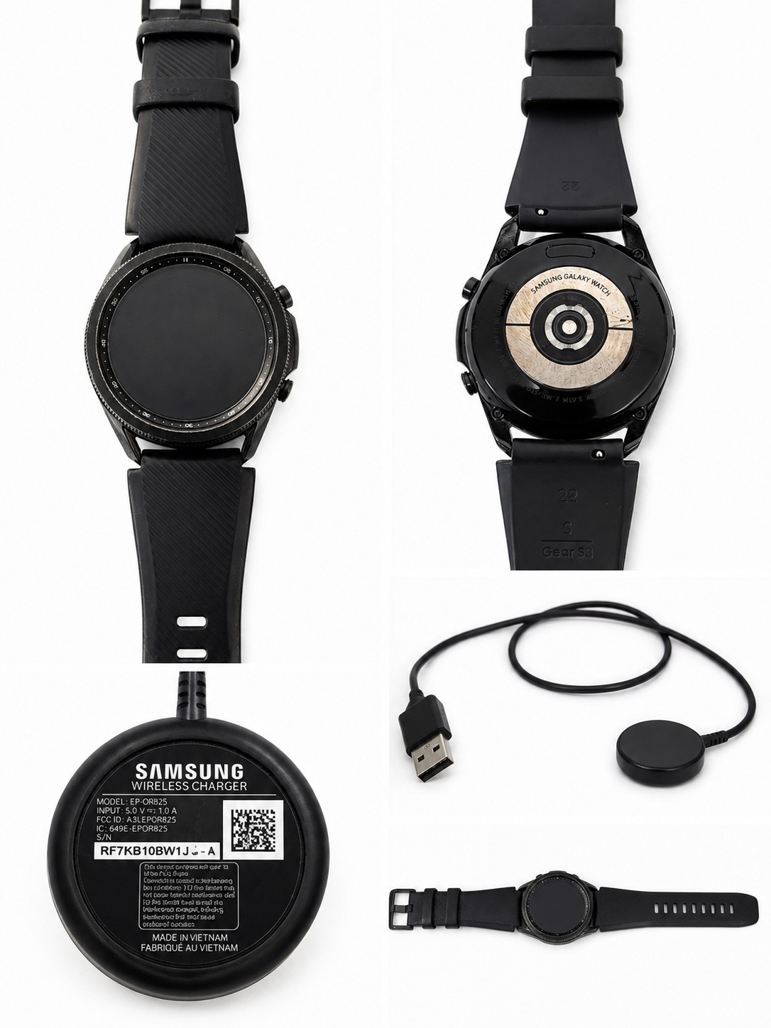 Samsung watch 3 45mm Black GPS WaterProof Calling Message silicone band