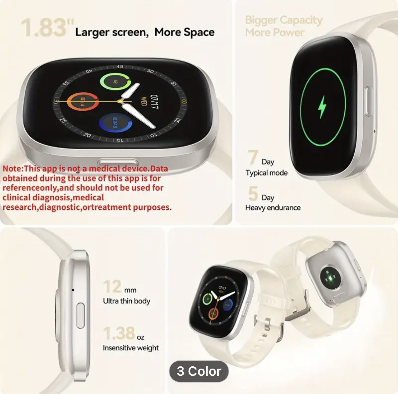 anyloop Smart Watch for Men Women(Answer/Make Call), 1.83” HD 1.38oz Activity