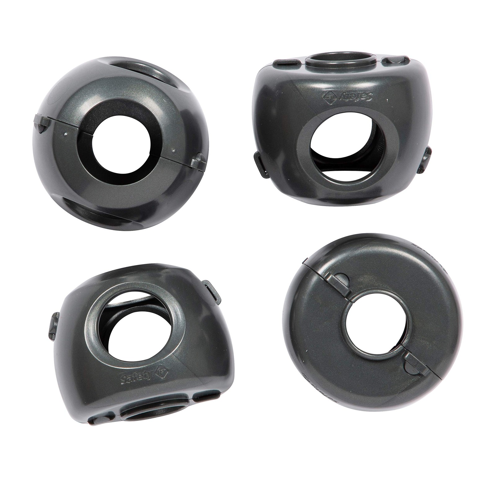 Safety 1st Parent Grip Door Knob Covers, Grey/Charcoal, 4 Count 4 Pack, Gray