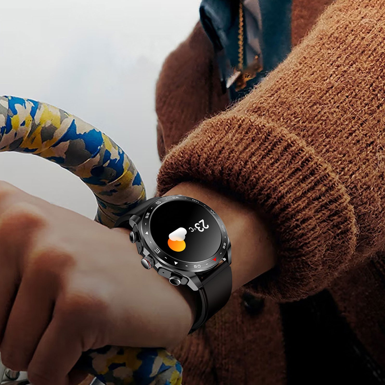 2 In 1 Smartwatch With Bluetooth Earbuds Noise Canceling For Sports Fitness Blac