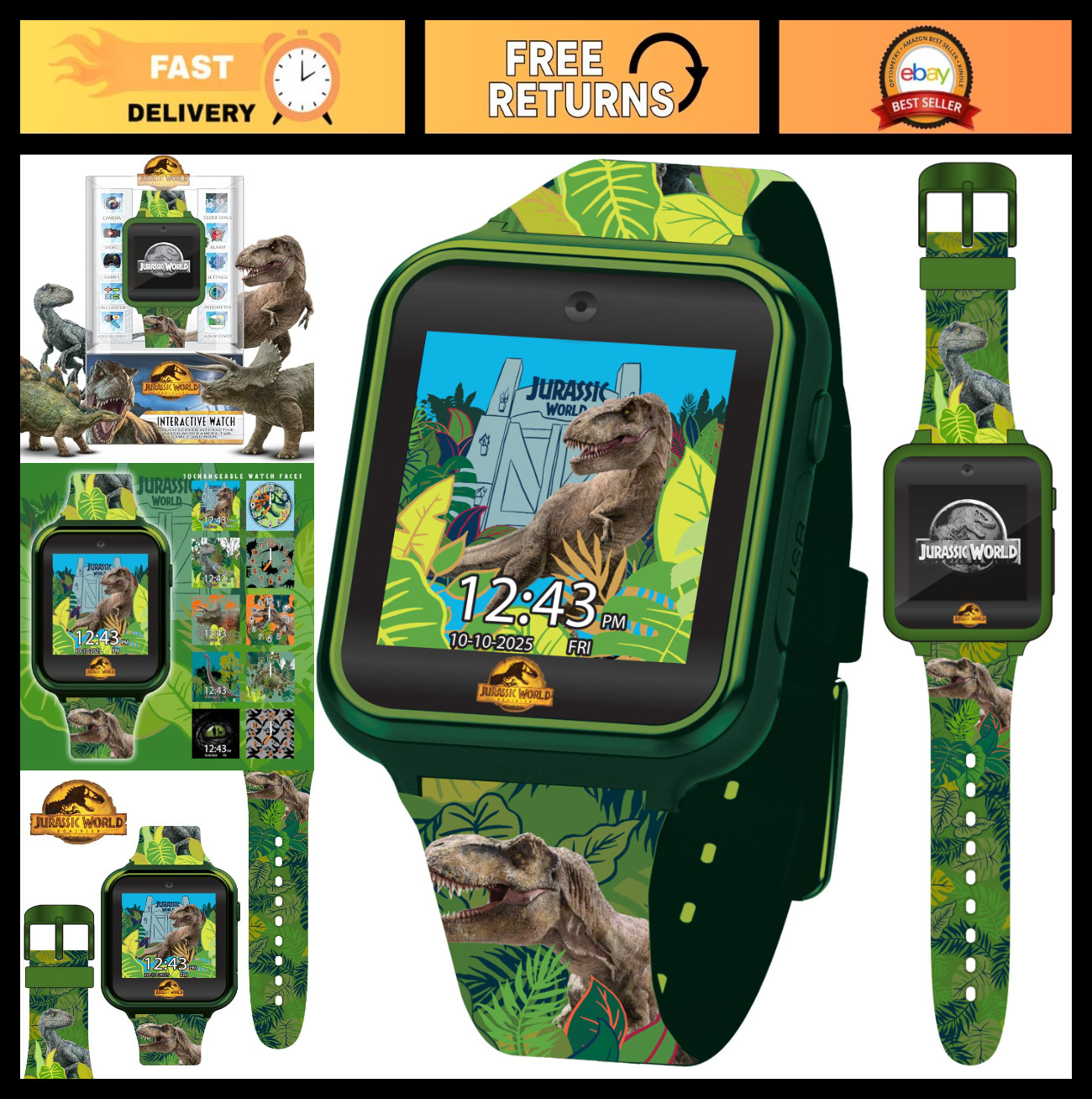 Kids Smart Watch – 10 Faces, 3 Wallpapers, Games, Alarm, Camera, Voice Recorder,