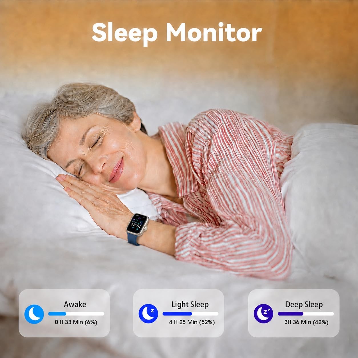 Smart Watch Senior Friendly Large Font No App/Phone Required Fitness Tracker,…