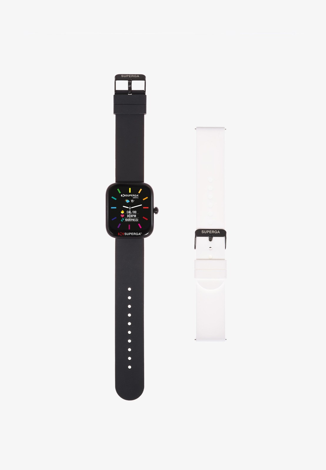 Smartwatch + Strap SUPERGA UNIKO SWT-STC001 Silicone Black + White NEW