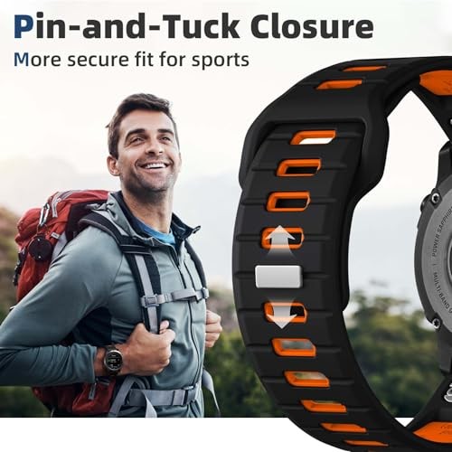 1 Pack Soft Silicone Sport Strap Compatible with Garmin Fenix 8 51mm and Fenix 3