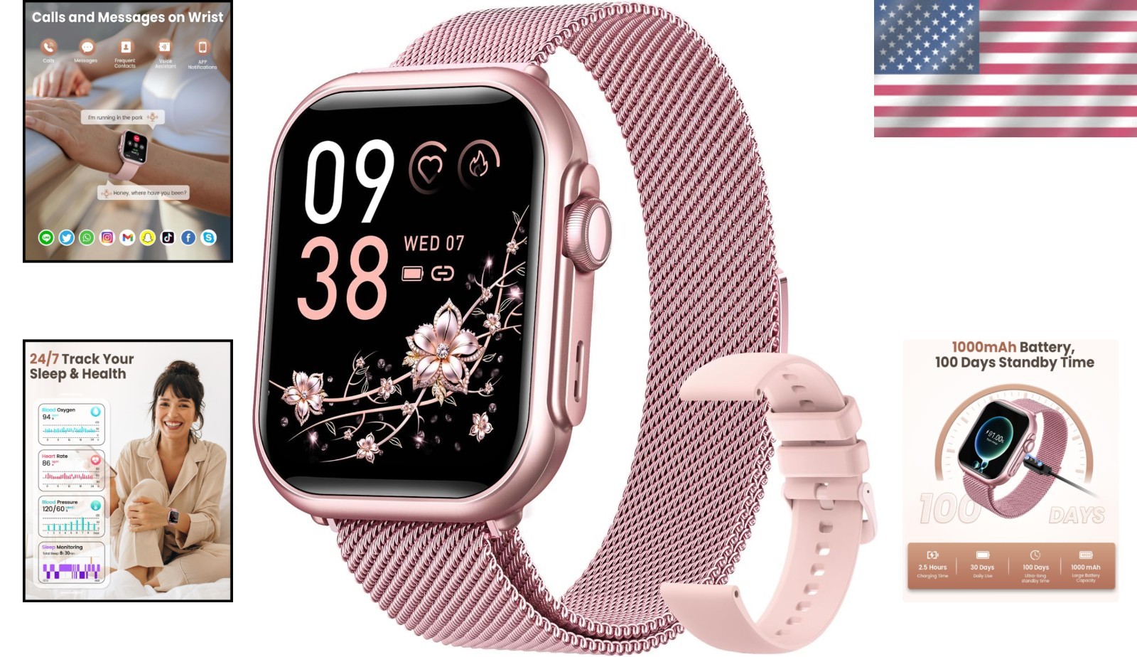 Chic 1.83″ HD Smart Watch for Women – Fitness Tracker & Health Monitor