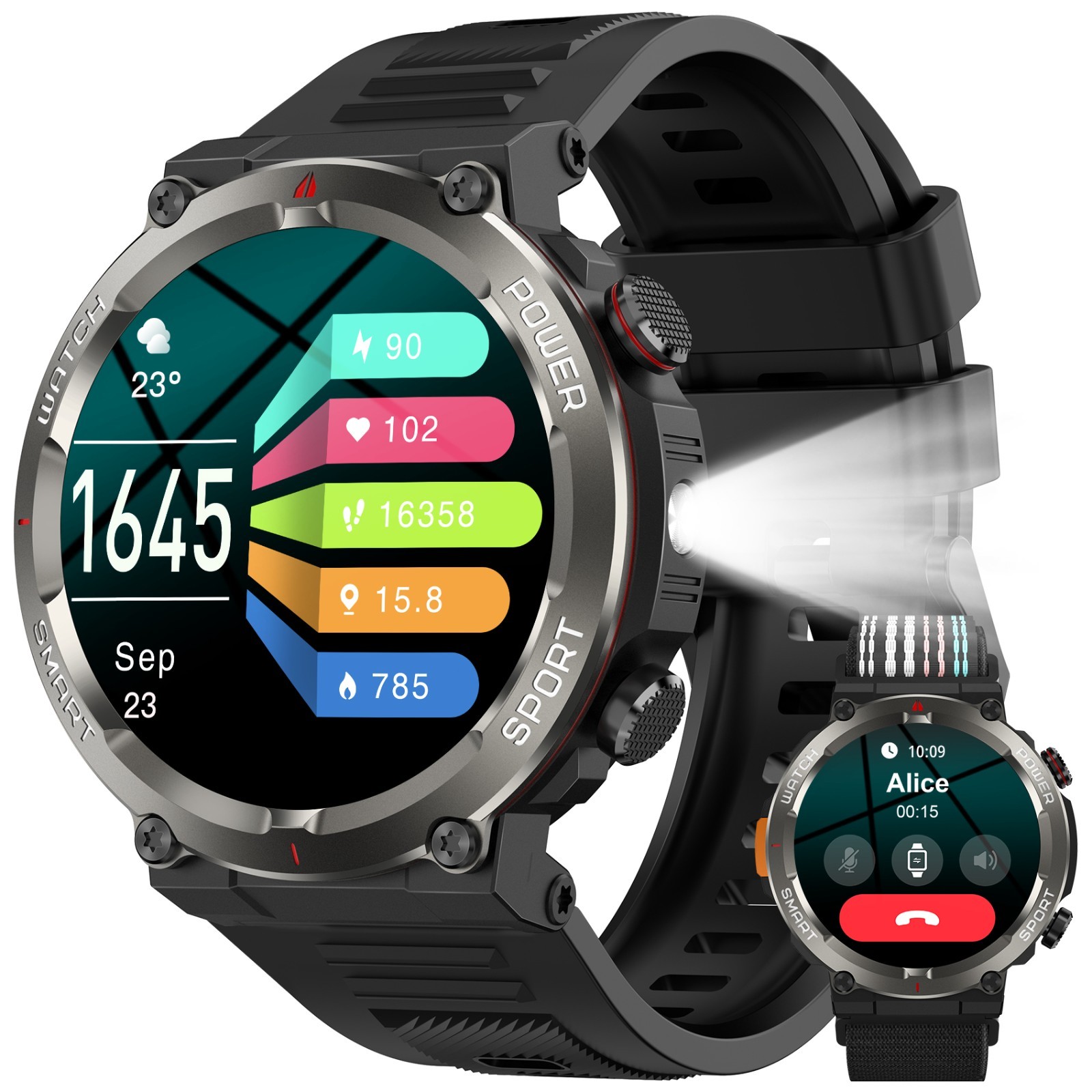 Military Smart Watch for Men (Answer/Make Calls) 960Mah Tactical Fitness Tracker