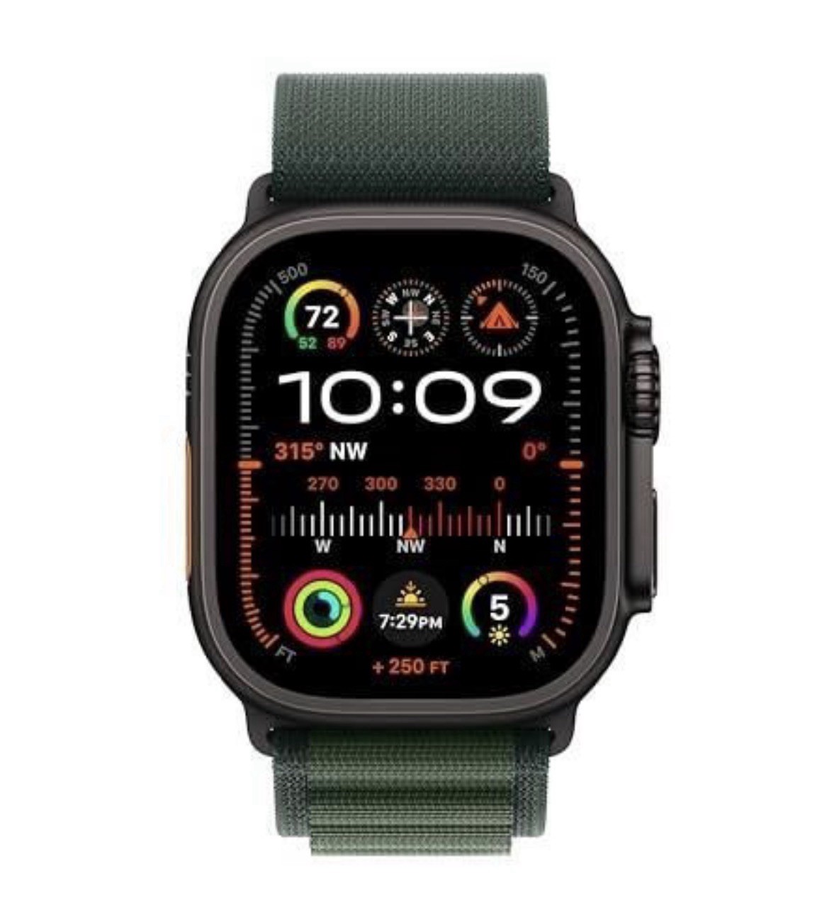 Apple Watch Ultra 2 GPS+LTE 49mm Black Ti Dark Green Alpine Loop M A2986