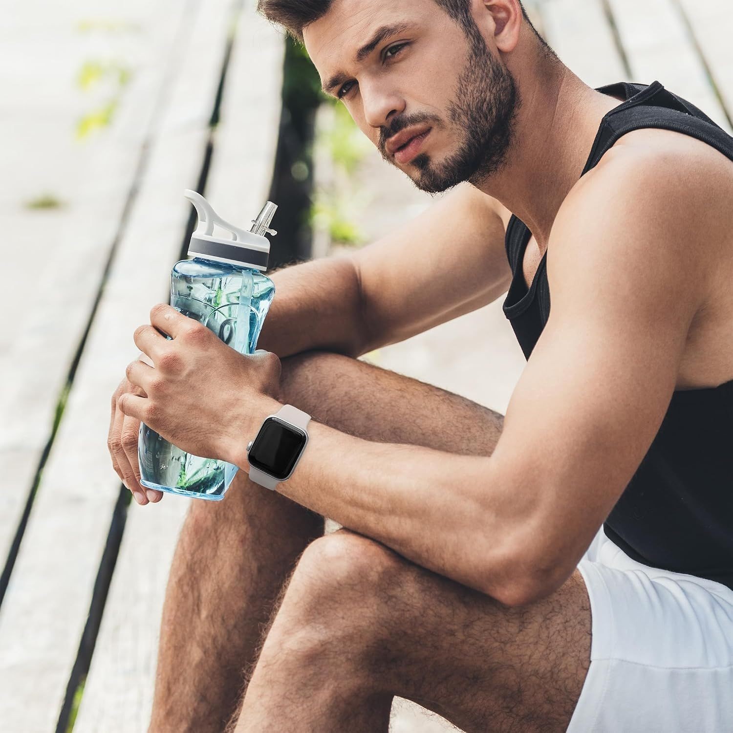 Silicone Sport Strap Compatible with Apple Watch 41mm 40mm 44mm 49mm