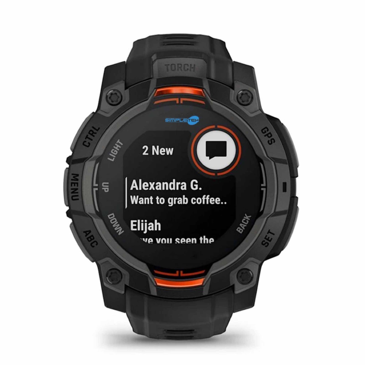 Simpletek Instinct 3 Smartwatch 45mm Solar GPS 10ATM LED Torch
