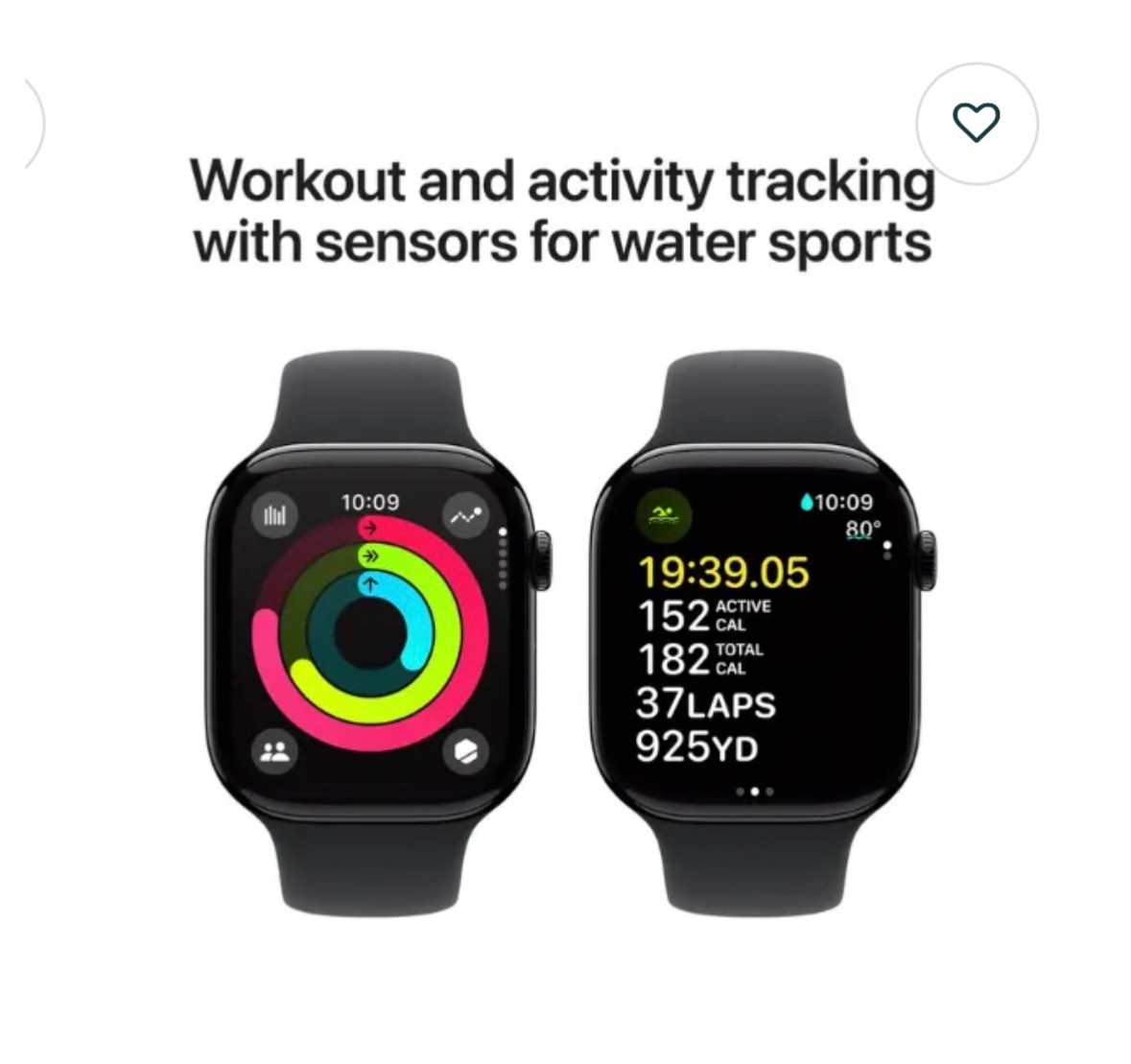 Apple Watch Series 10 (GPS) 46mm w Sport Band M/L Jet Black MWWQ3LW/A 2024 Model