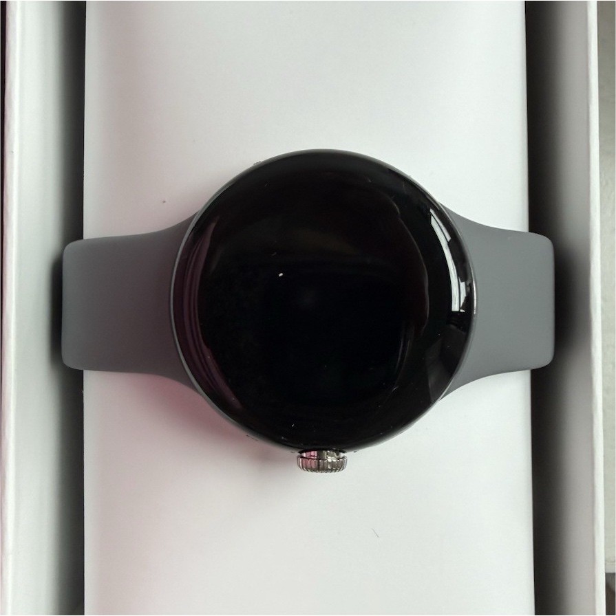 Google Pixel Watch LTE 41mm Silver Stainless Steel Case Gray Silicone Band 32GB