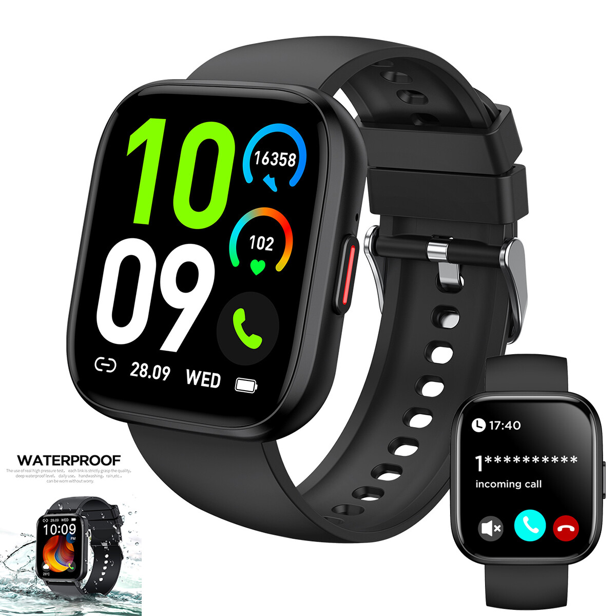 Smart Watch Bluetooth Calling Heart Rate Blood Oxygen Fitness Tracker Waterproof