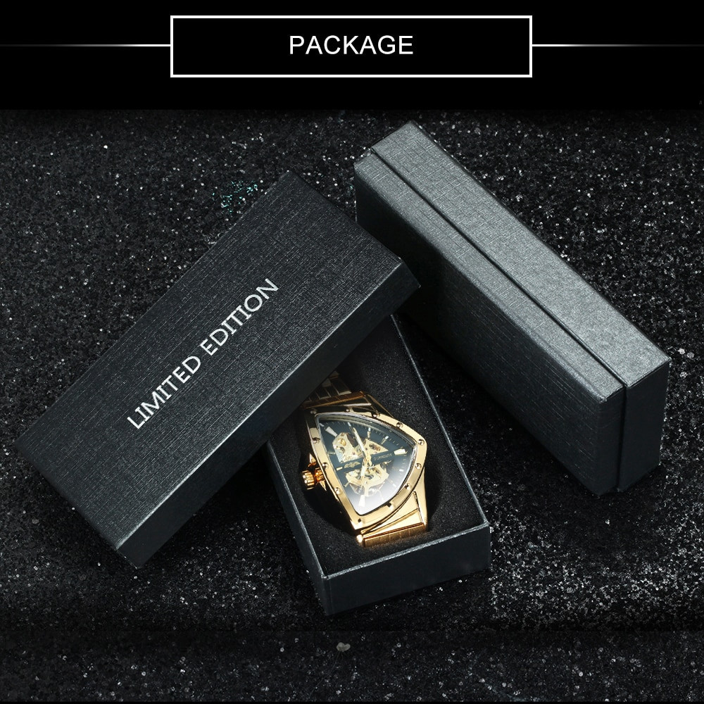 2024 Triangle Golden Skeleton Watch for Men Mechanical Automatic Watch