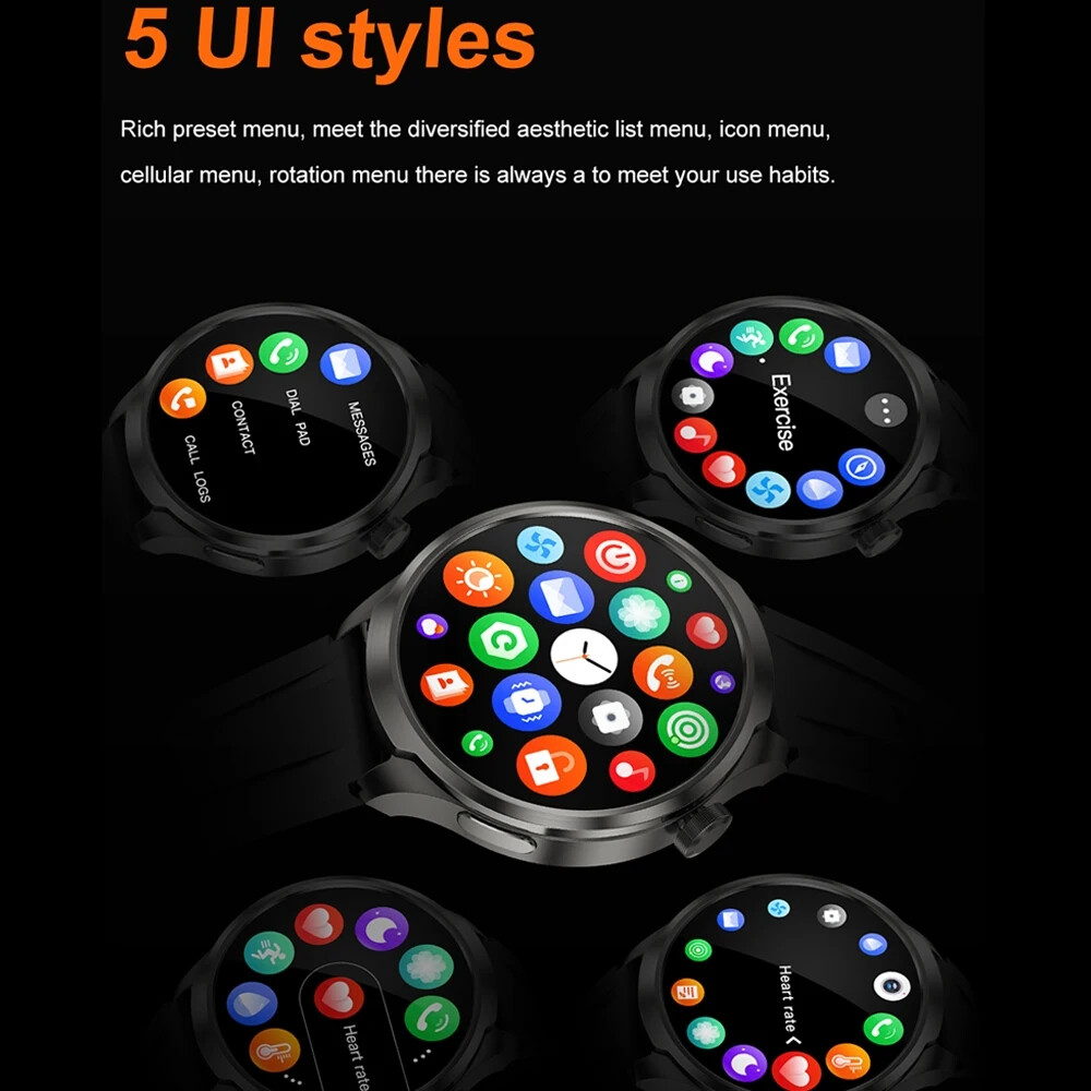GPS Outdoor Smartwatch Men’s 1.85″ AMOLED HD Health NFC Sports Watch Android iOS