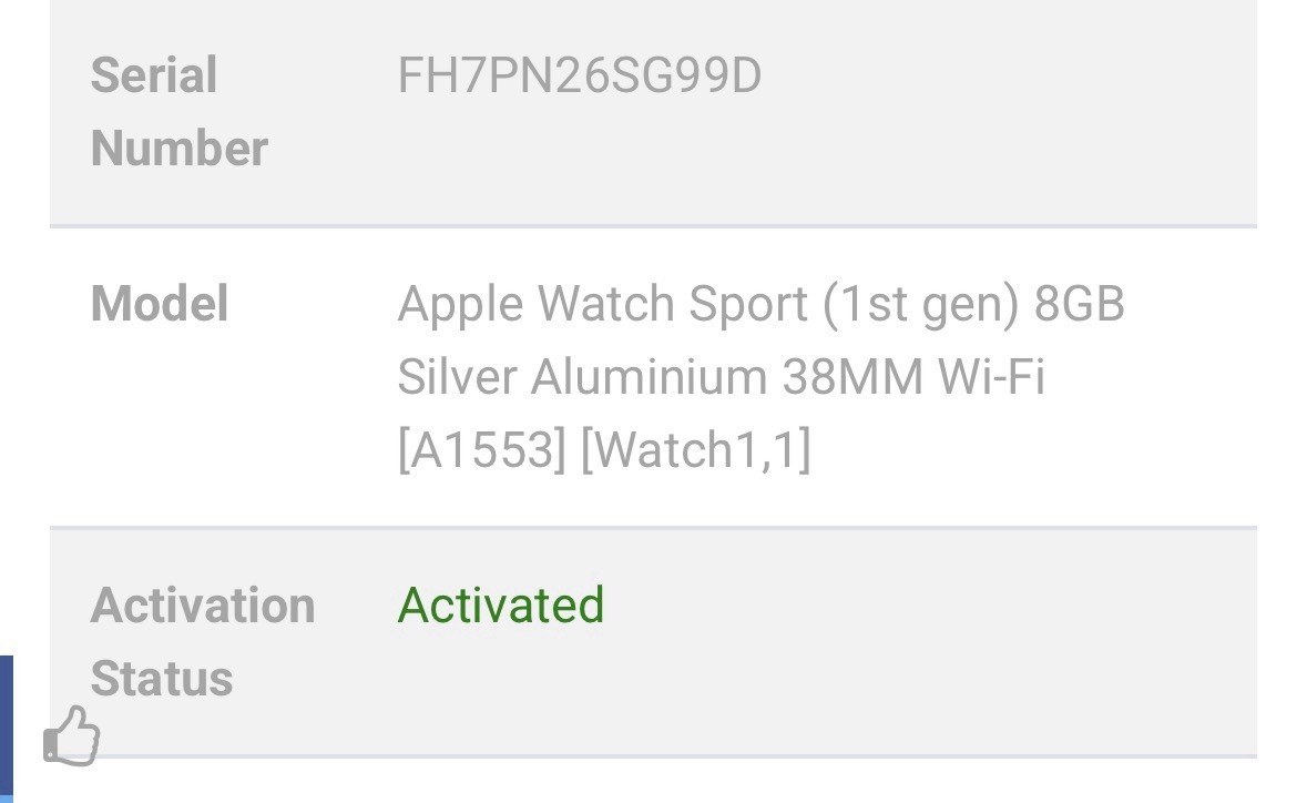 LOCKED – Apple Watch Series 1 38mm Aluminum Silver Case A1553 – AS IS PARTS