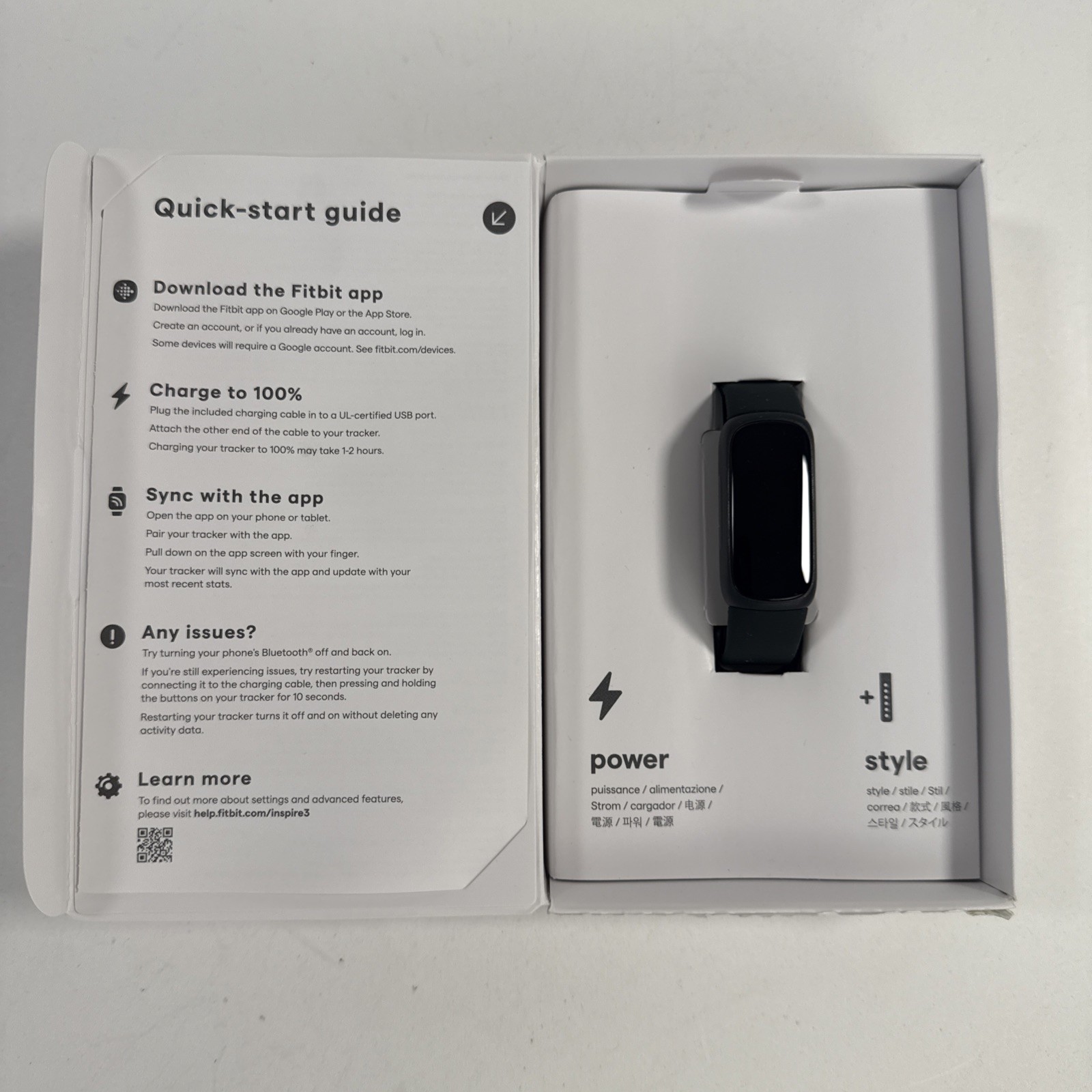 Fitbit Inspire 3 Health and Fitness Tracker FB424 Black Case Midnight Band