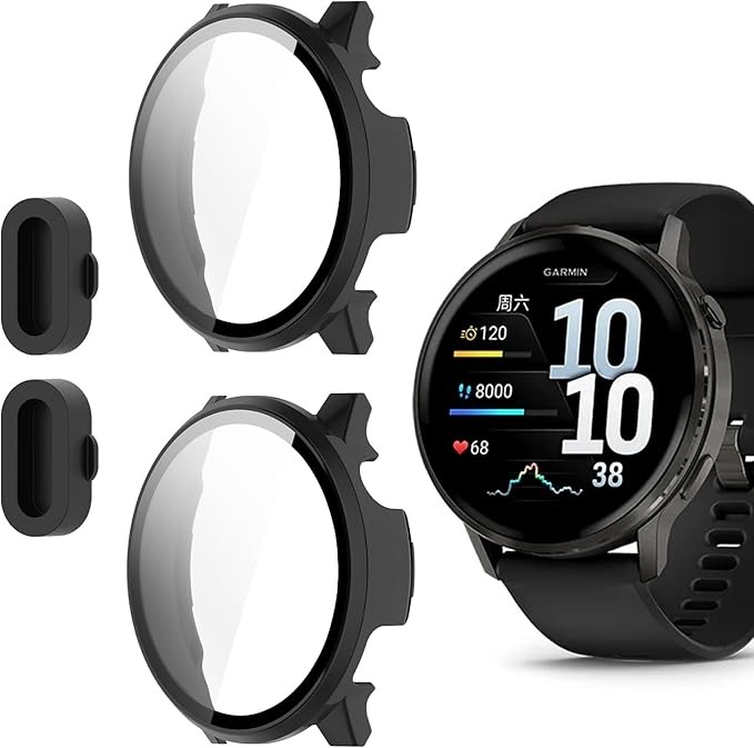 2 Pack for Garmin Venu 4 45mm Screen Protector Case Full Coverage HD Ultra-thin