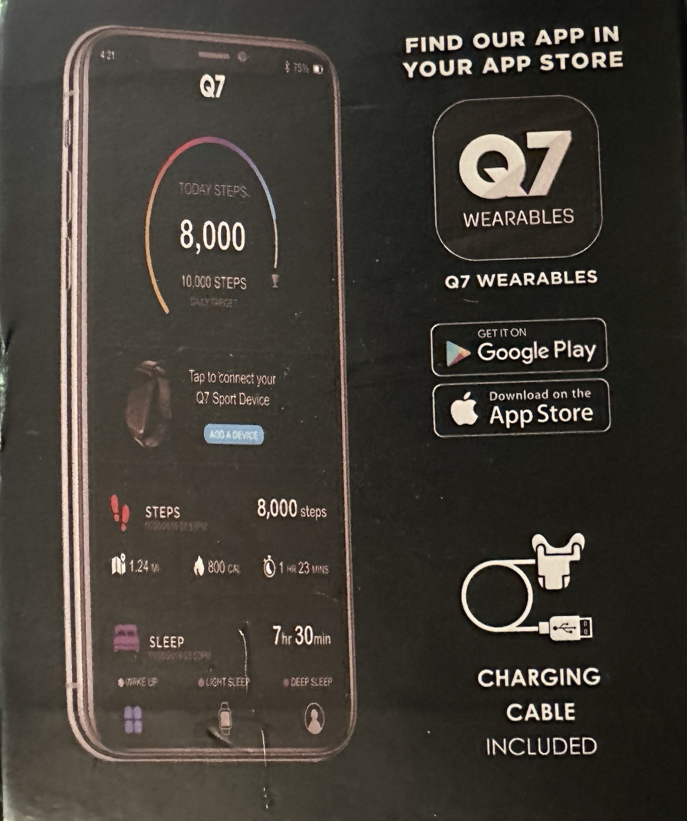 Q7 Smartwatch Unisex, Fitness & Activity Tracker, ETC 2 Watch Bands