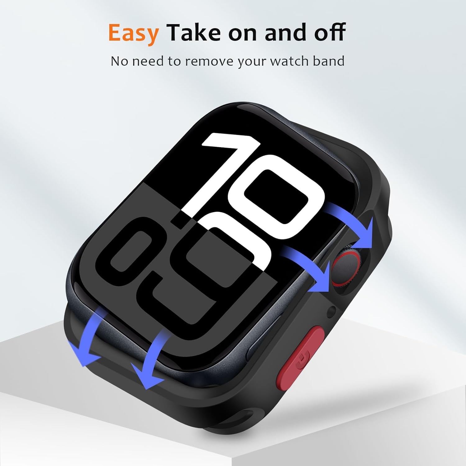 Shockproof TPU Bumper Case for Apple Watch 46mm Series 11/10, Flexible Rugged Co