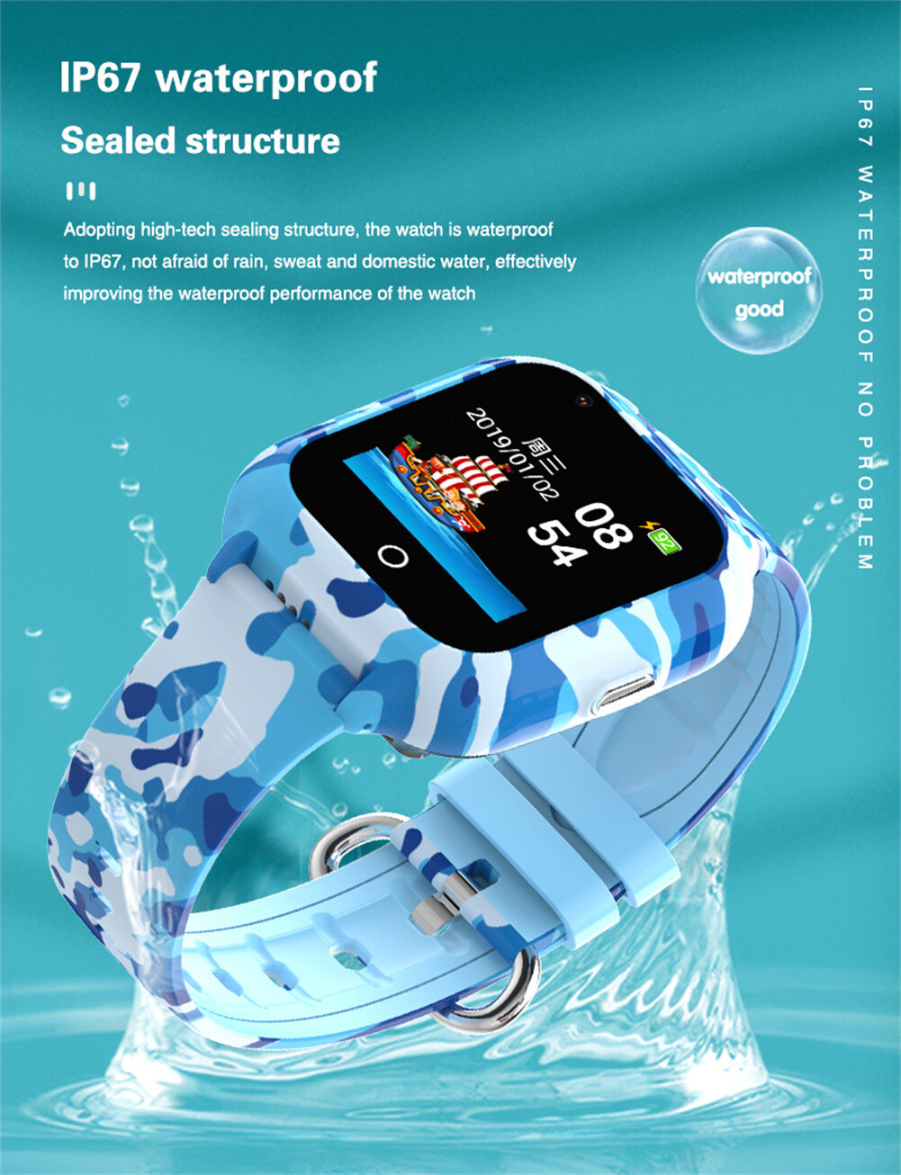 4G Smart Watch Kids Smart Digital Watch with Position Tracker Video Camera Call