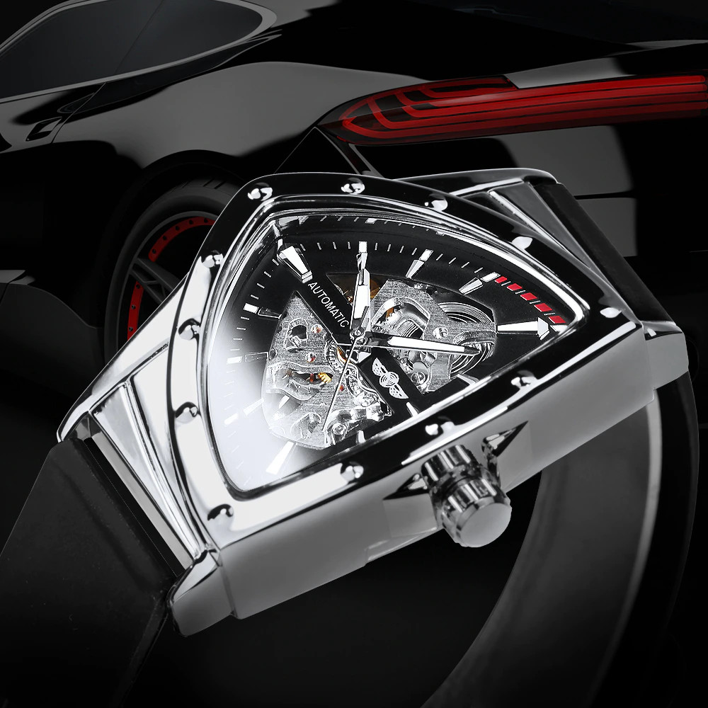 2024 Triangle Golden Skeleton Watch for Men Mechanical Automatic Watch
