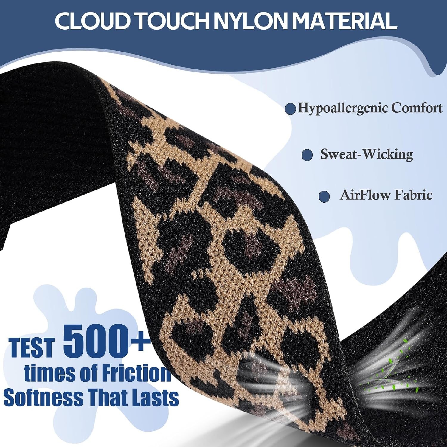 Leopard Print Stretchy Band for Apple Watch 40mm 38mm 41mm 42mm Compatible