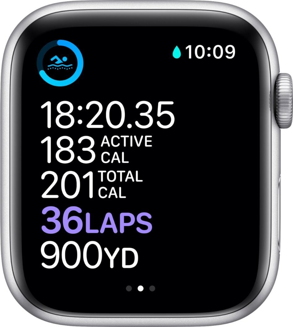 Apple Watch Series 6 (GPS + Cellular) 44mm Silver Aluminum Case with White Band