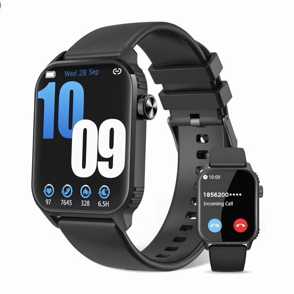 TK29 Smart Watch 1.83in HD Touchscreen Bluetooth Fitness Water-Resistant Black