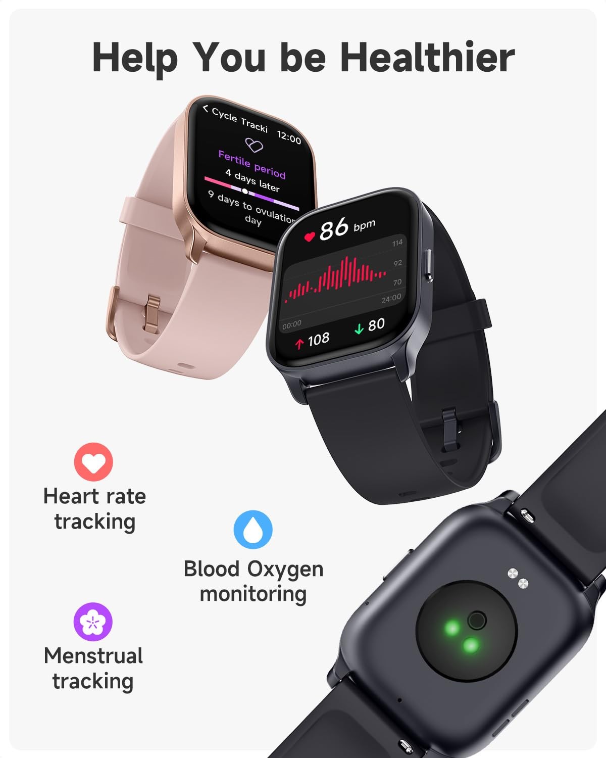 TOOBUR Smart Watch for Men Women, Smartwatch Compatible Android and iOS Phone…