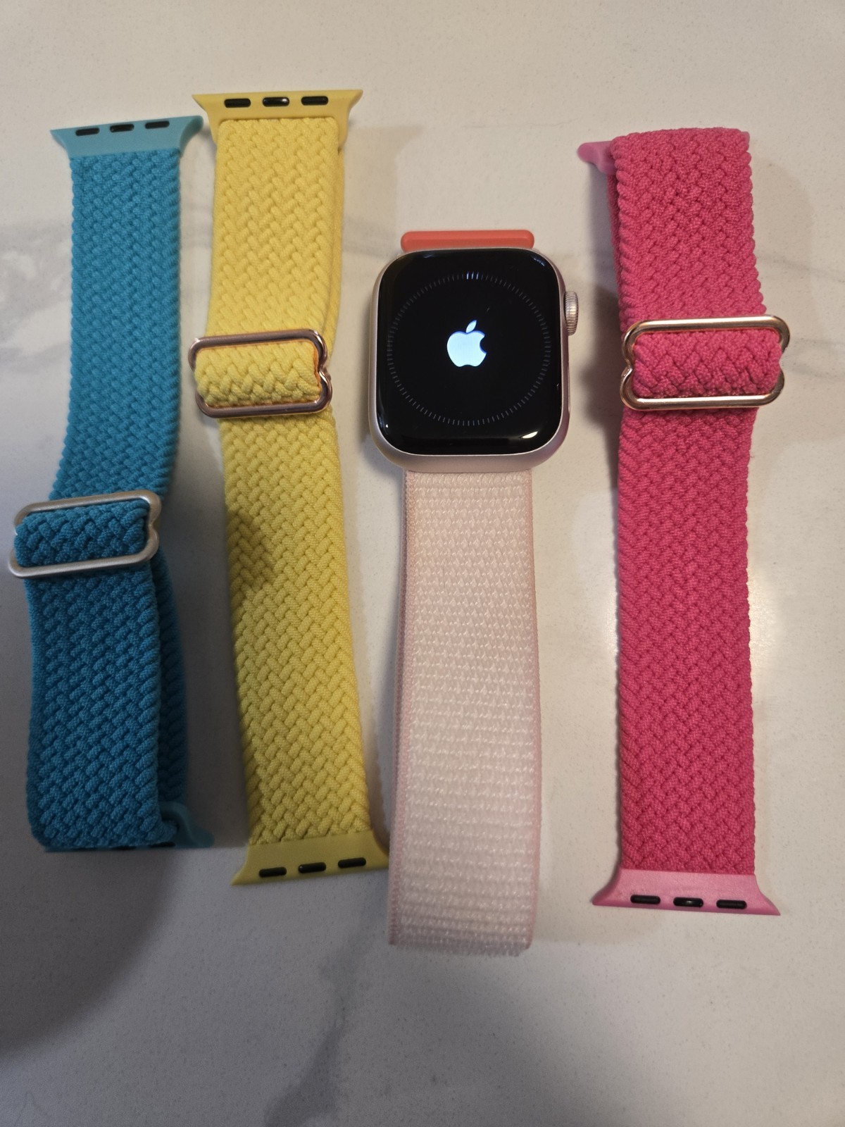 Apple Watch Series 9 (GPS) 41MM Pink Aluminum Case Light Pink Sport Loop