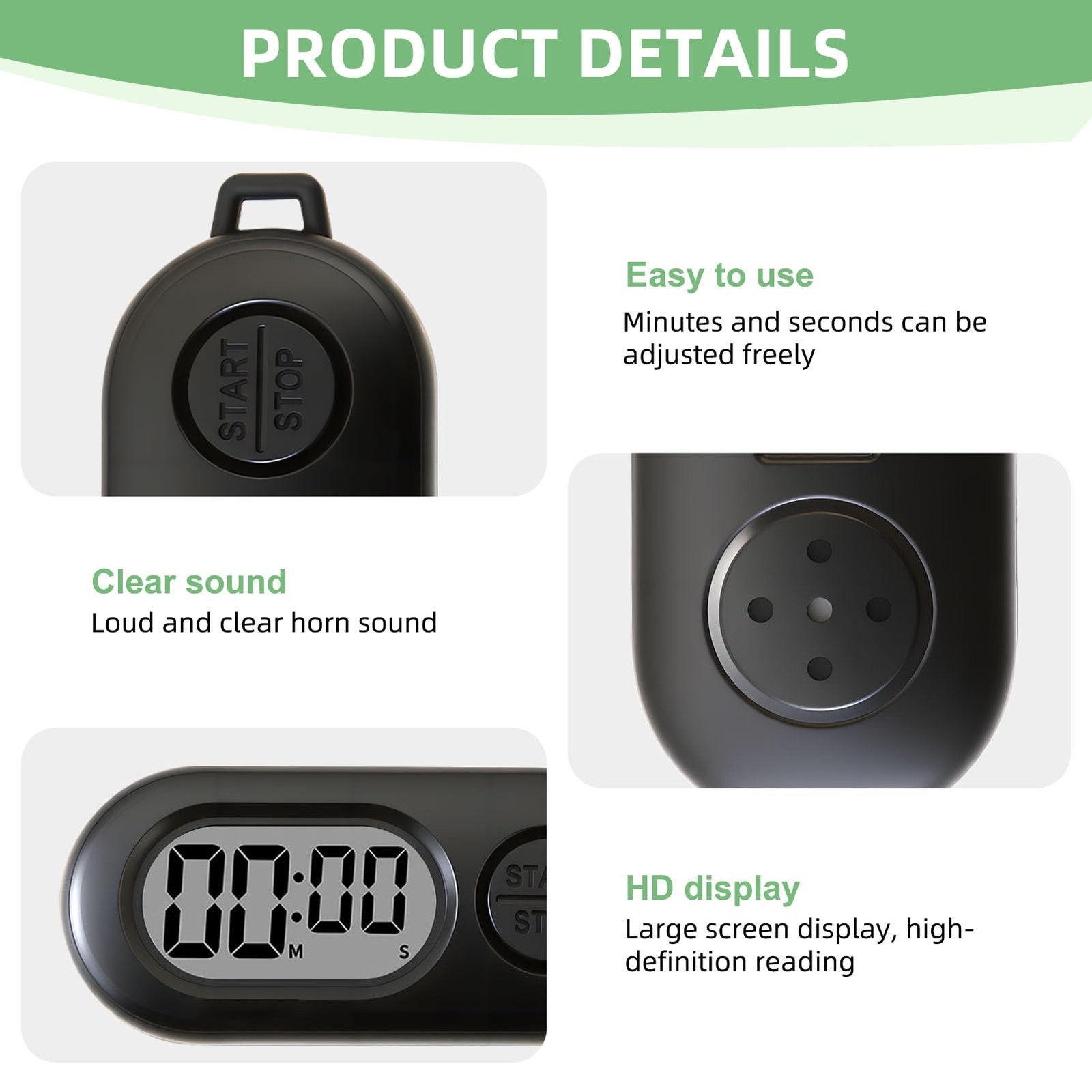 2 Pack Mini Digital Timer Keychain, Portable Countdown Timer and Stopwatch