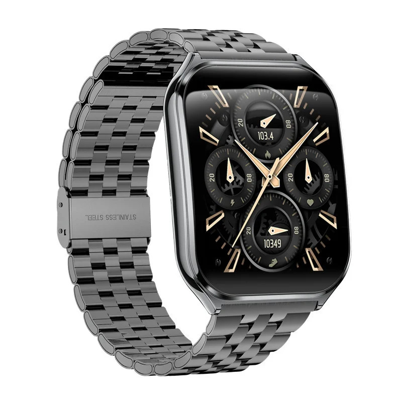 Fashion Smart Watch Ultra-Slim 1.96Inch Amoled Curved Screen Men BT Calling Heal