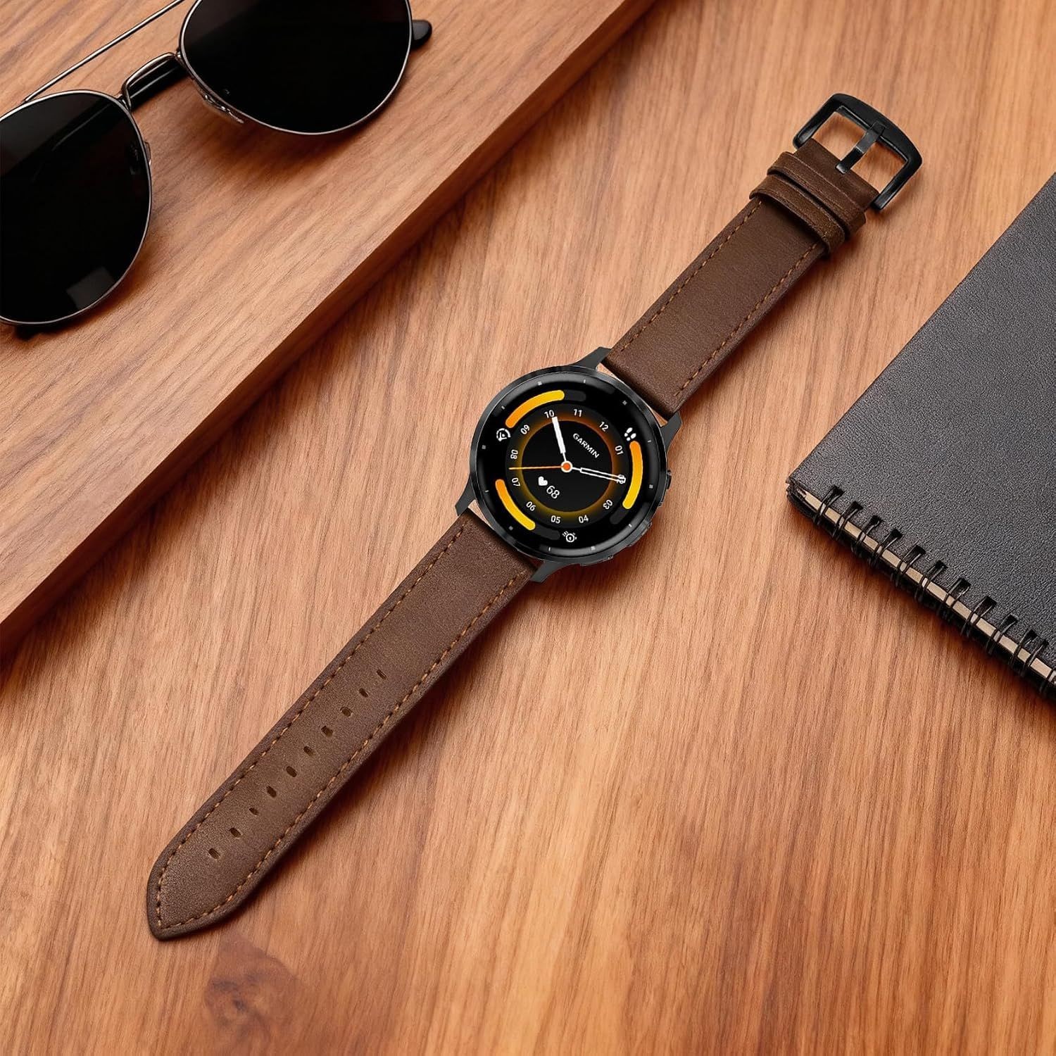 18mm Genuine Leather Strap Compatible with Garmin Venu 3S 41mm Quick Release