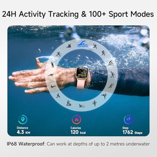 HD Smart Watch for Women – 1.85” Fitness Tracker, Heart Rate, Sleep Monitor, IP6