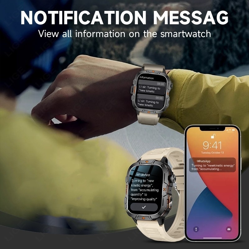 🔥Smart Watch Men Call Receive/Dial for iOS Android Health Monitor Waterproof
