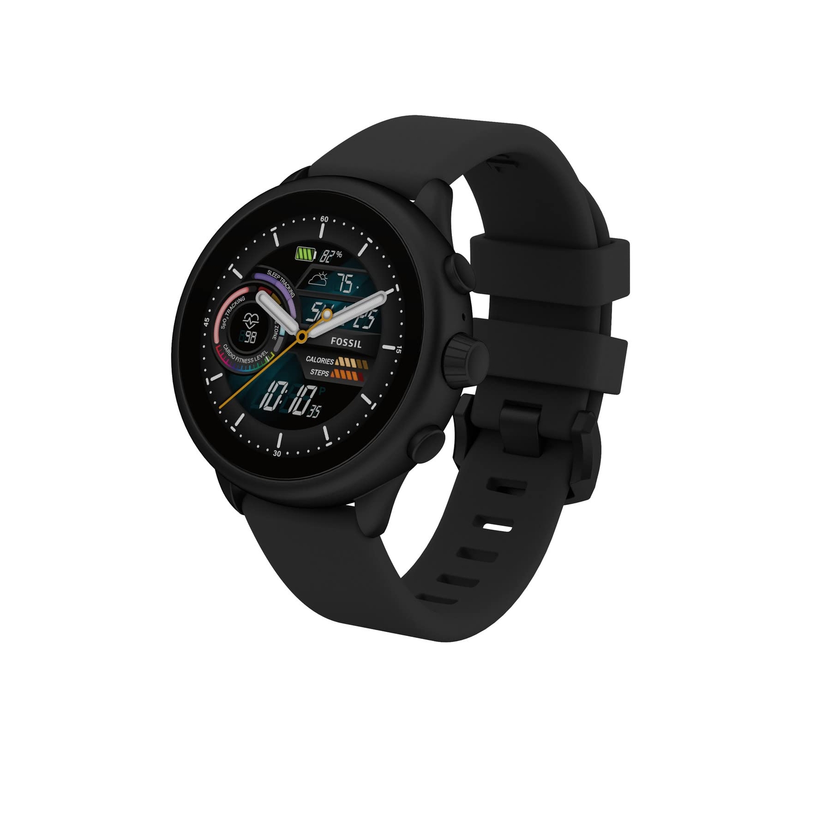 FOSSIL FTW4069 GEN 6 BLACK SILICONE WELLNESS MENS SMARTWATCH