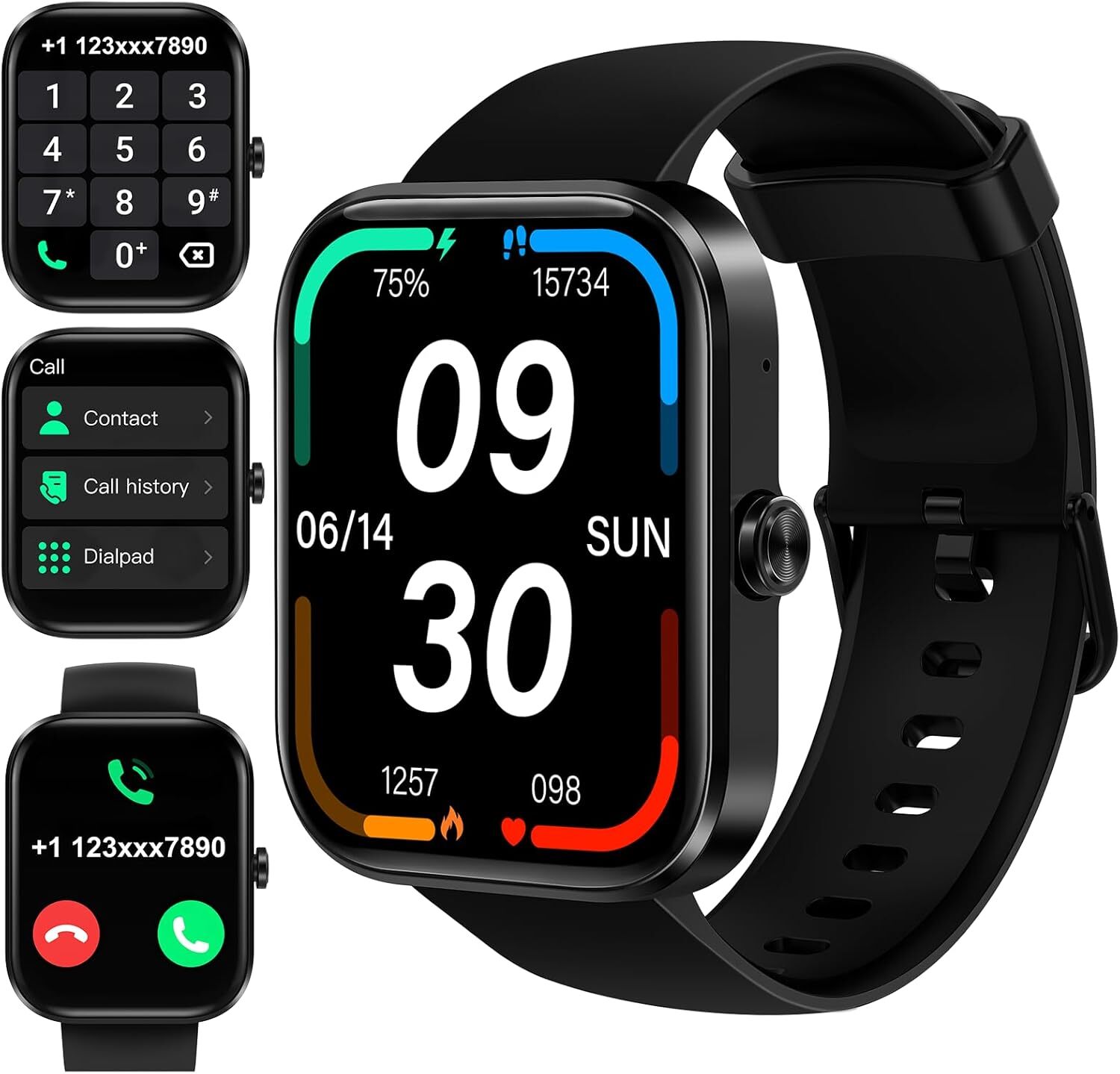 Smart Watch for Men Women(Answer/Make Call)-1.91″ HD Fitness BLACK