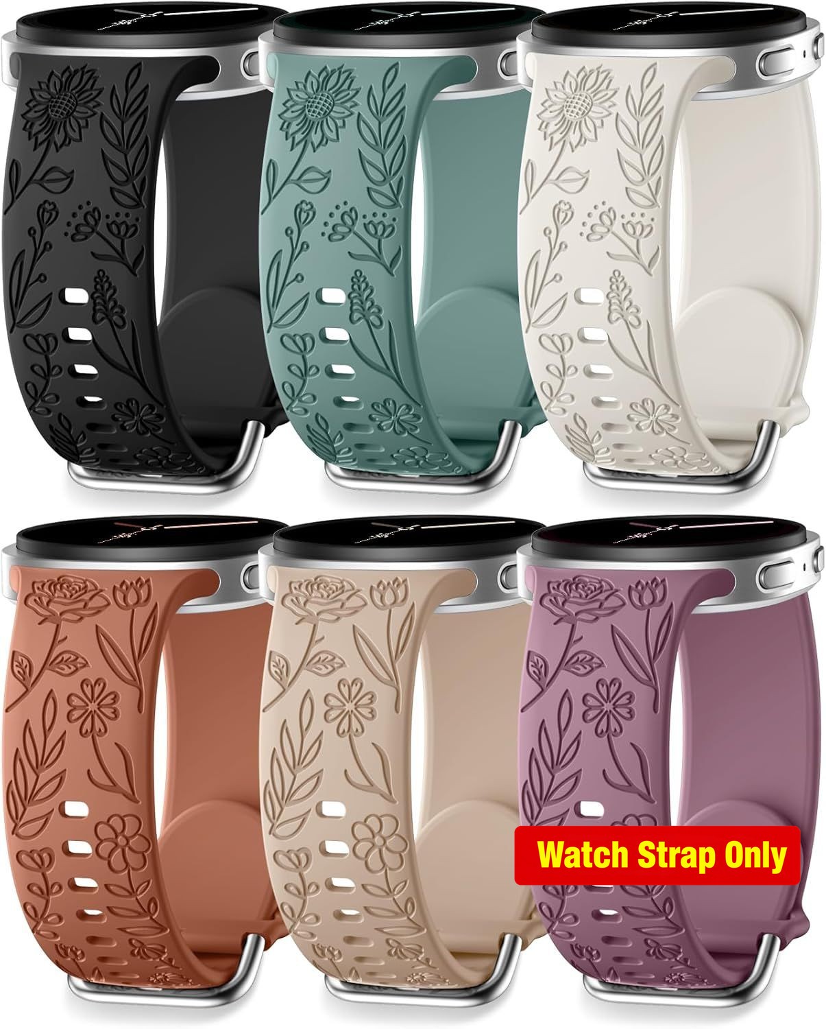 6 Pack Soft Silicone Strap Compatible with Samsung Galaxy Watch 9/8 40mm 44mm