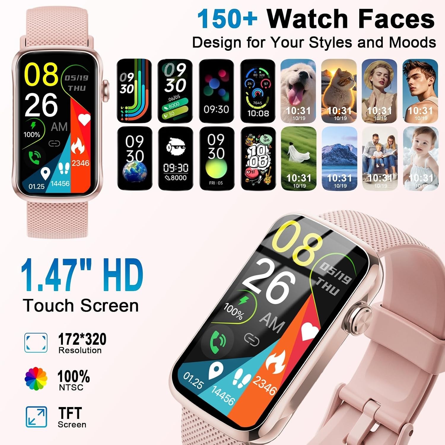 Smart Watch, Smartwatch for Men Women with 24 Sport Modes, IP68 Waterproof Fi…