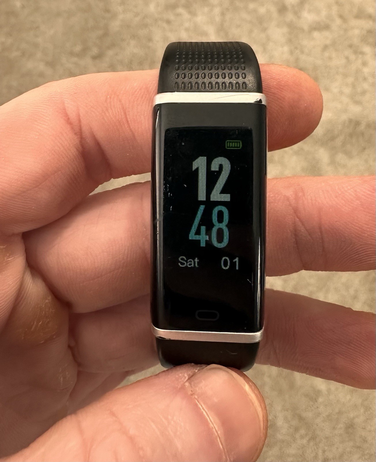LETS COM Black Smart Watch Fitness Tracker Steps Heart Rate