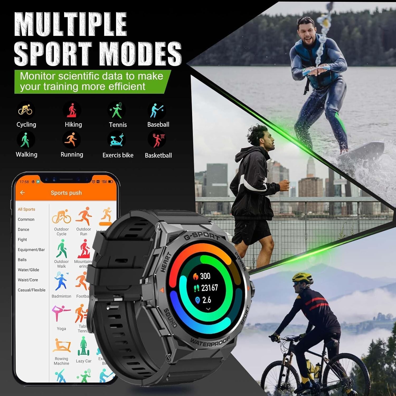 Military Smart Watches for Men Make/Answer Call 1.43″ AMOLED Screen Heart Rate