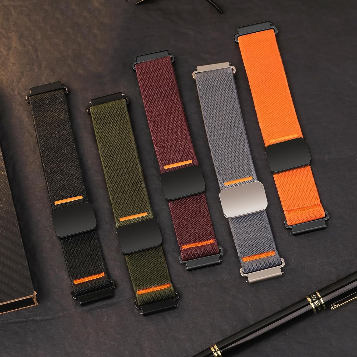 22mm Elastic Nylon Strap Compatible with Garmin Venu 3 46mm, Samsung Galaxy 3 45