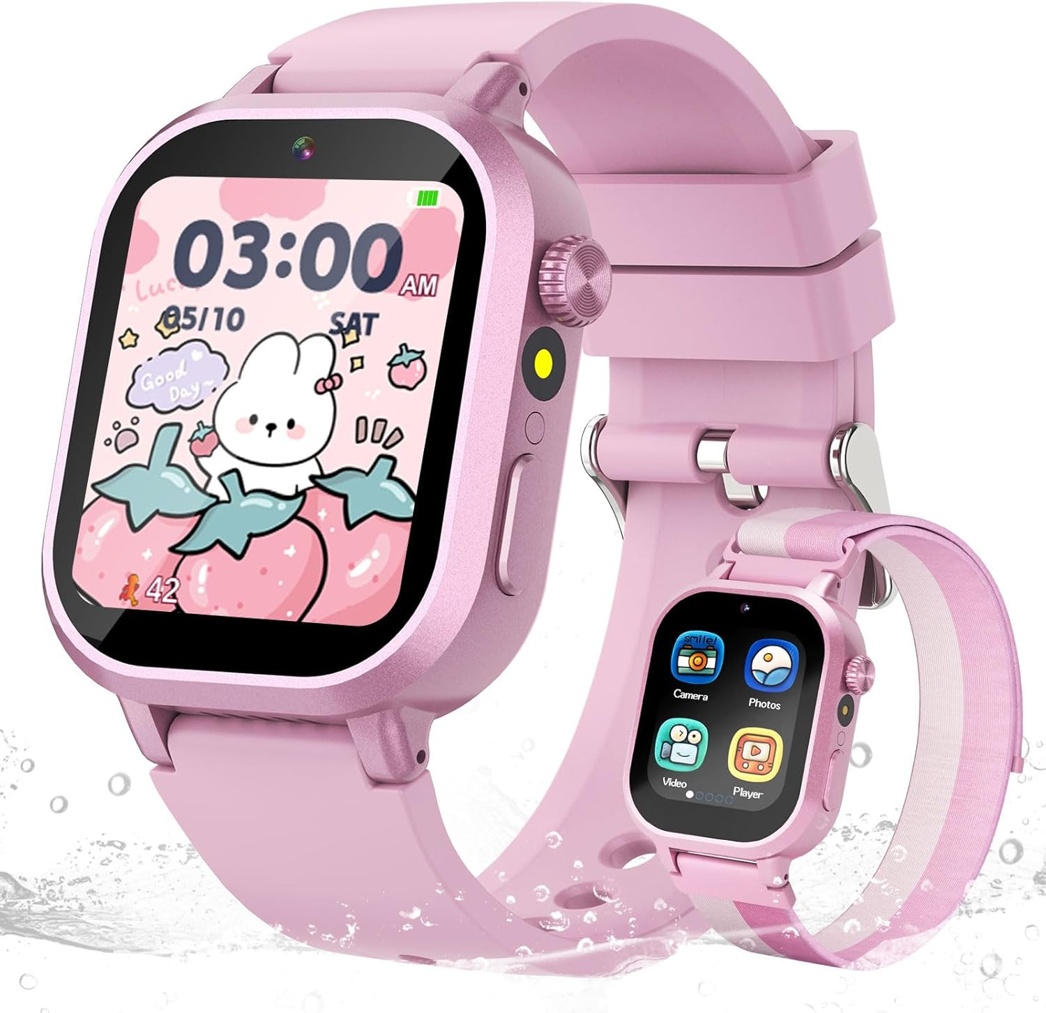 Kids Waterproof Smart Watch Girls Gift Age 3-12 with 39 Game HD Touch Screen Mus