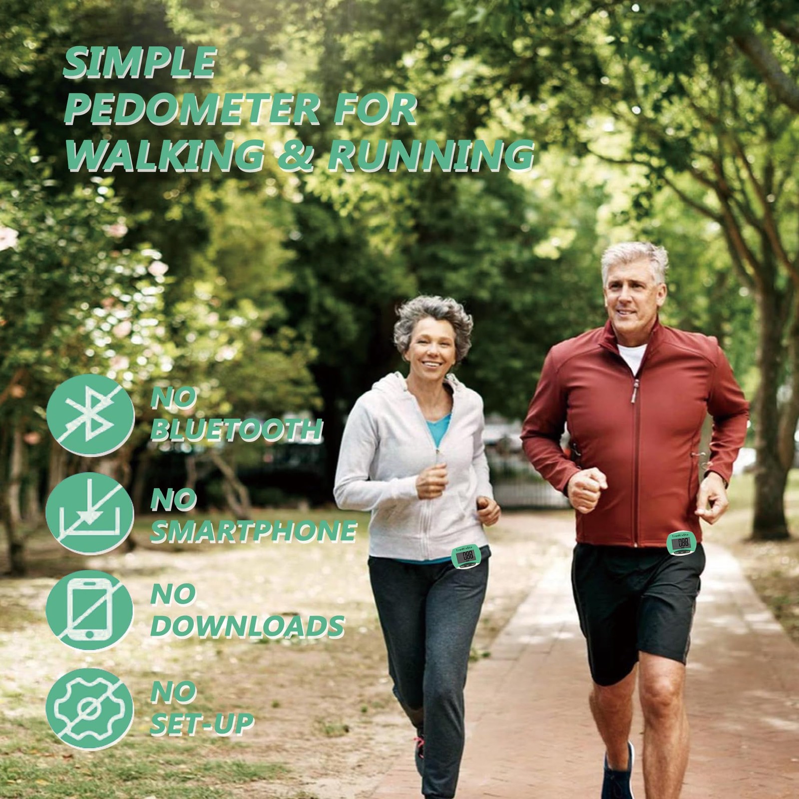 Pedometer for Walking Steps and Miles,Simple Step Counter Clip on Pedometer for