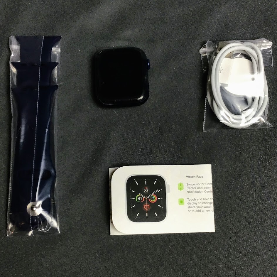 Apple Watch Series 6 44mm Blue Aluminum Case with Deep Navy Sport Band