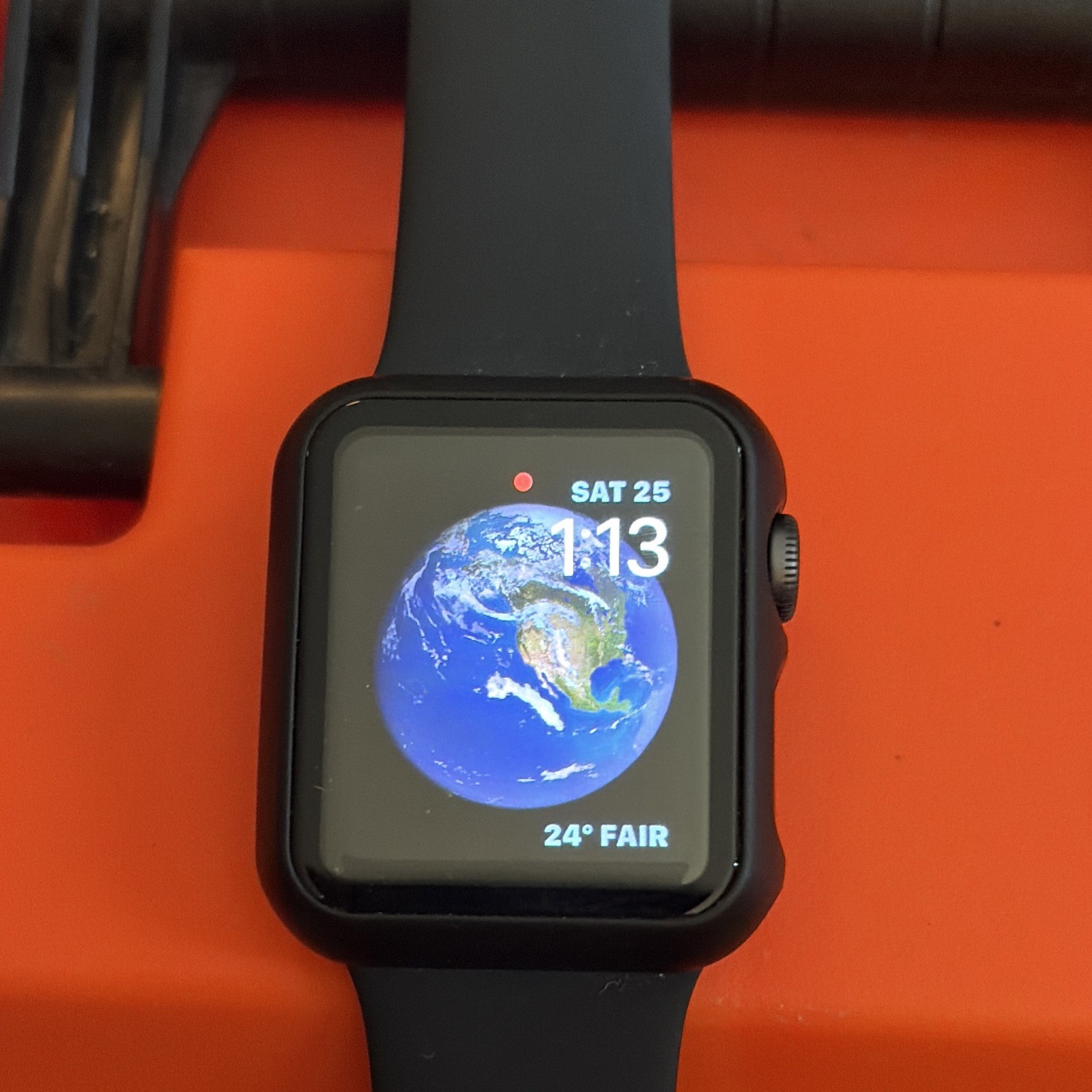 Apple Watch Series 3 38mm GPS Gray Aluminum Case Black Silicone Band