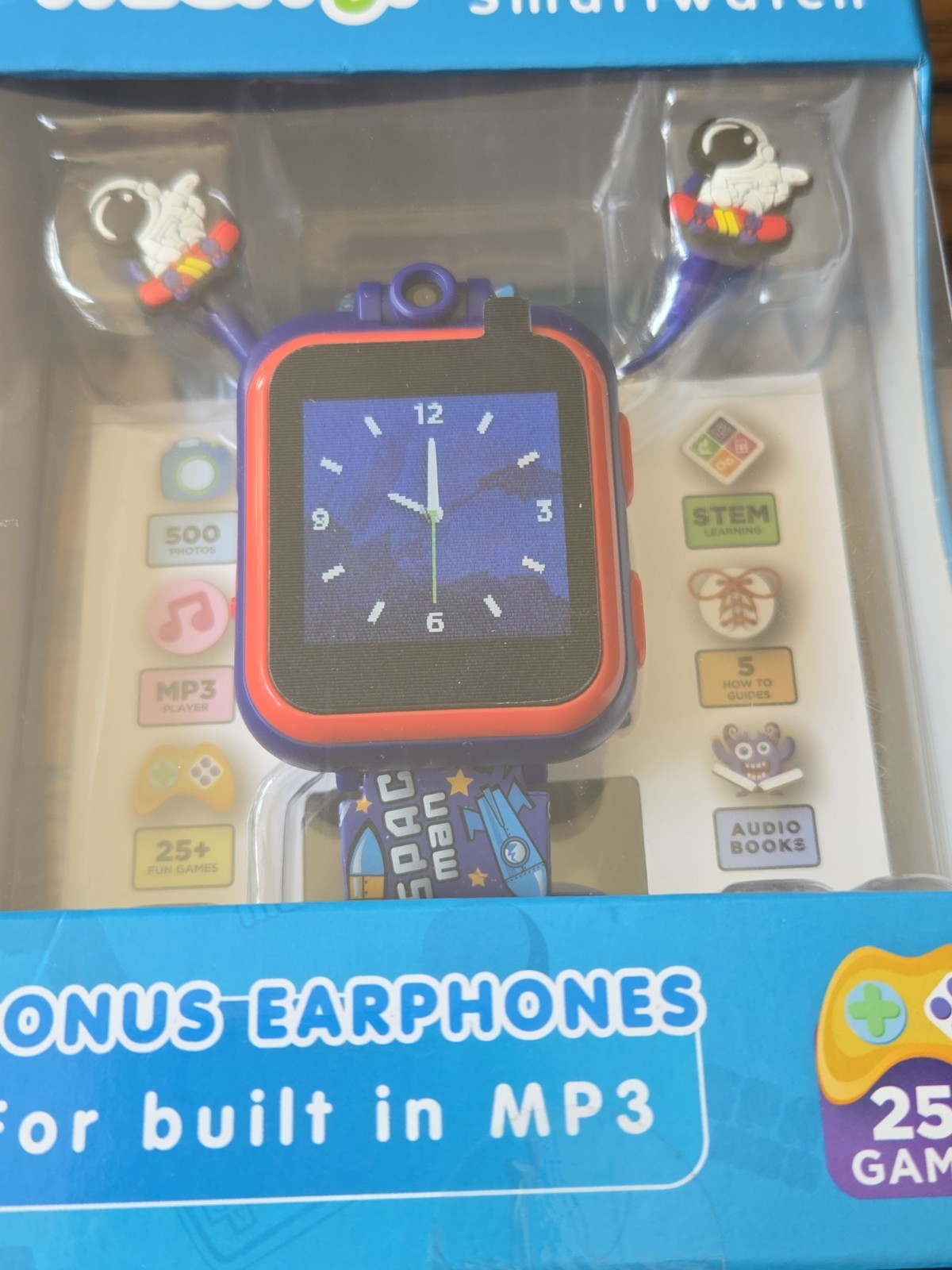 iTech Jr. Kids Smartwatch & Earphones Set Blue Space MP3 Games Audiobooks