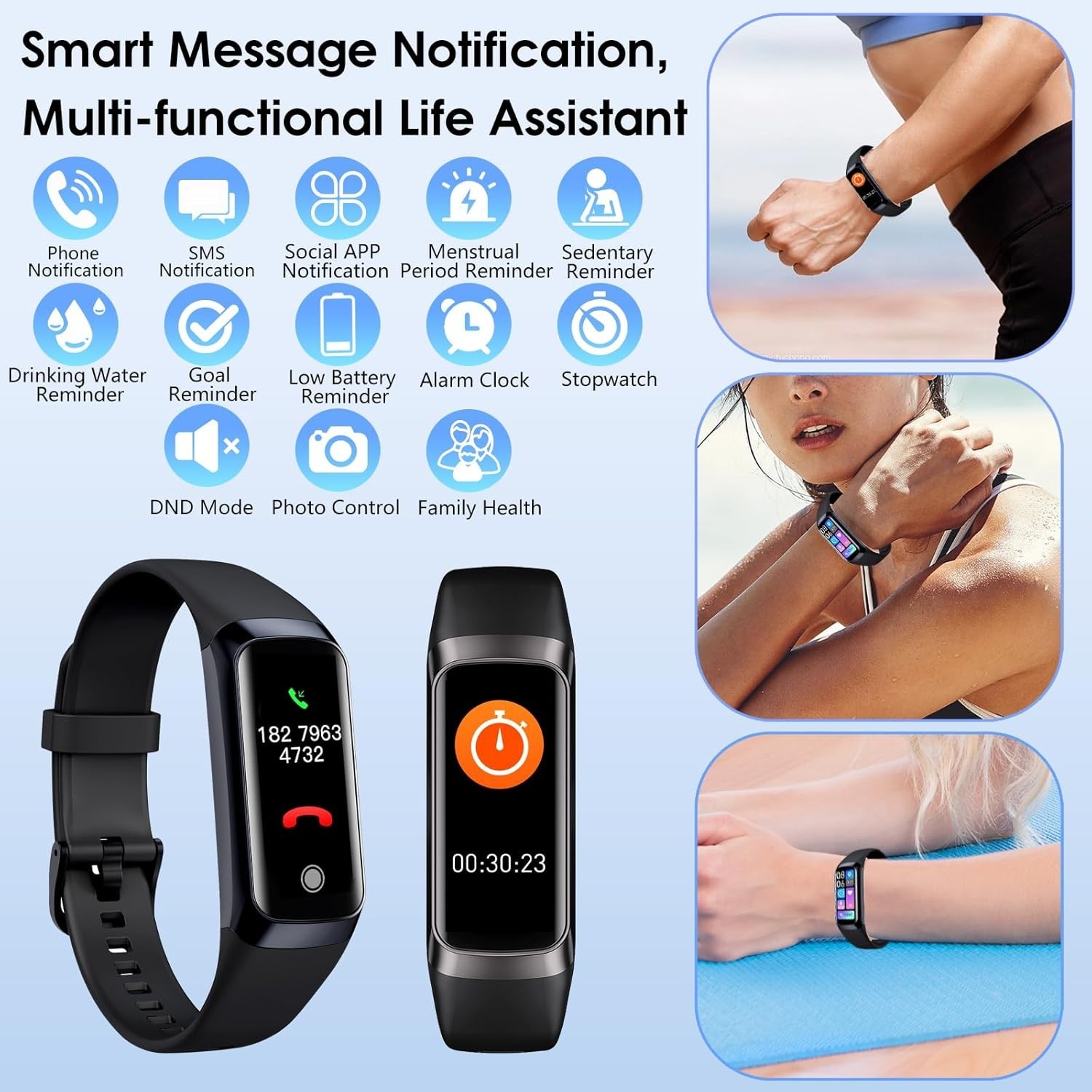 Daily Health & Fitness Tracker Smart Watch with AMOLED Screen – Waterproof
