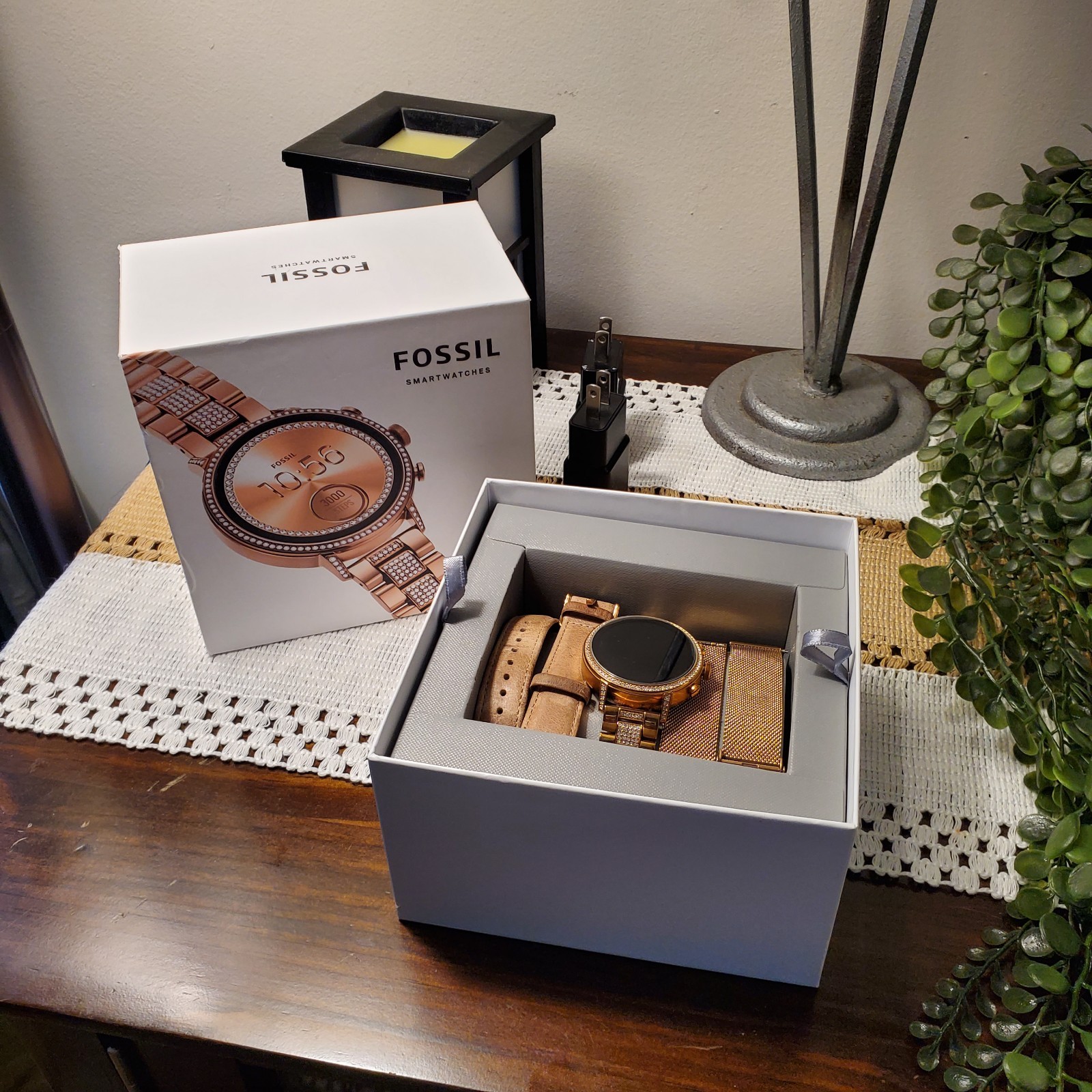 Rose Gold Fossil Gen 4 Smartwatch w/ Extra Bands
