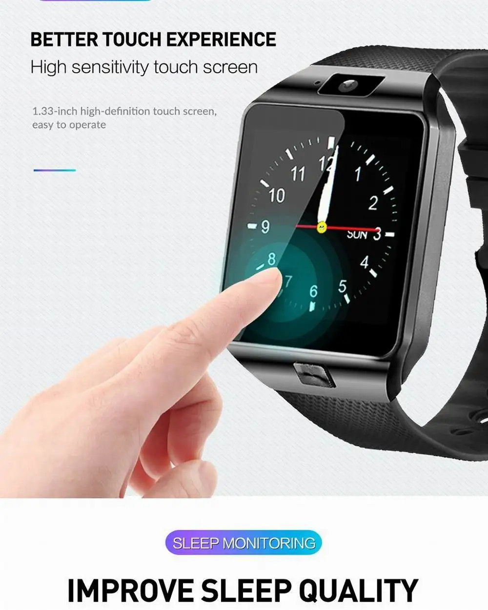 DZ09 Smart Watch with Touch Screen, Camera, Bluetooth, SIM Card Support
